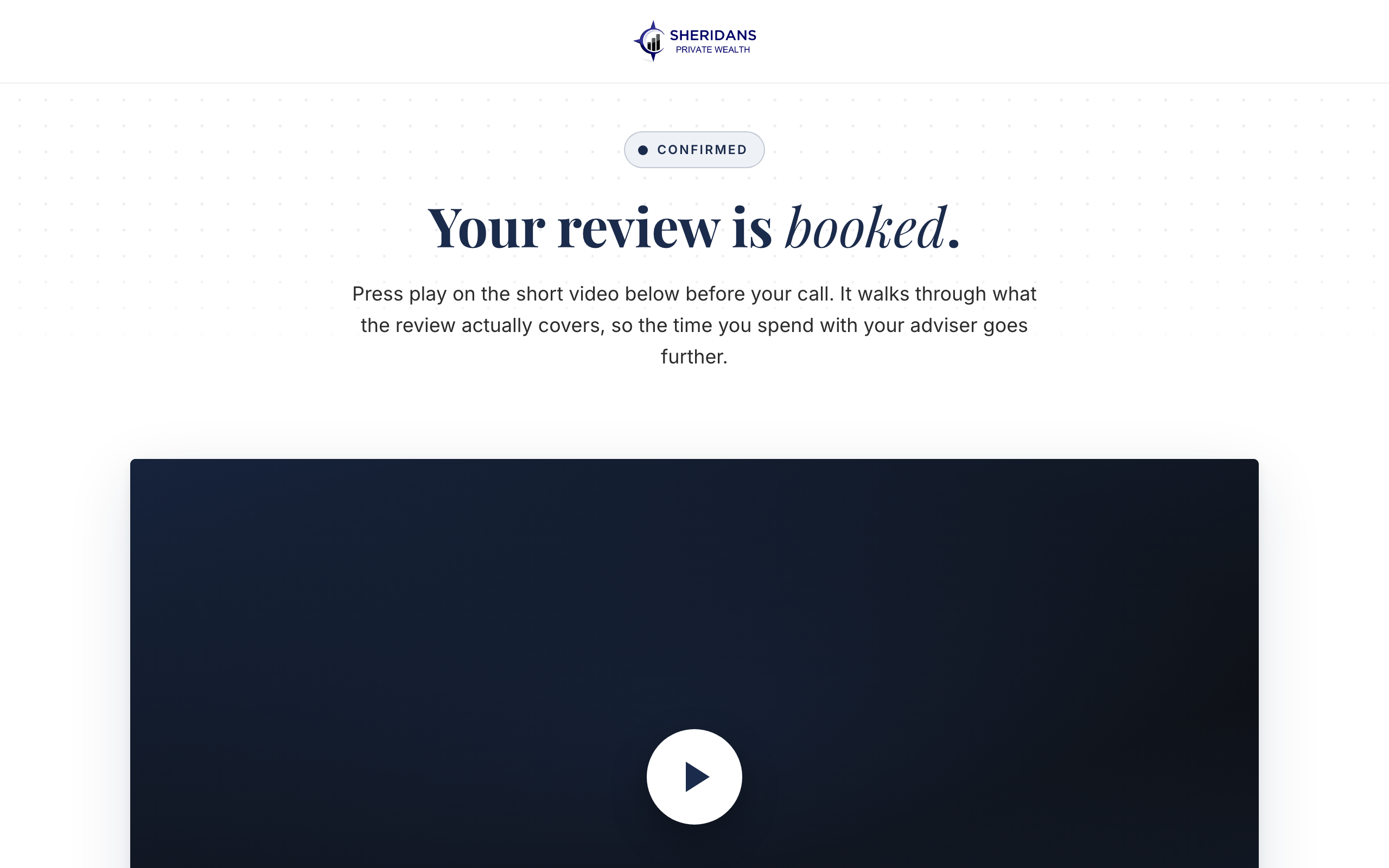 Confirmation page preview